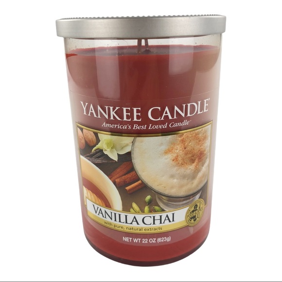 Yankee Candle Vanilla Chai Food & Spice Scented Jar Container 22 Oz